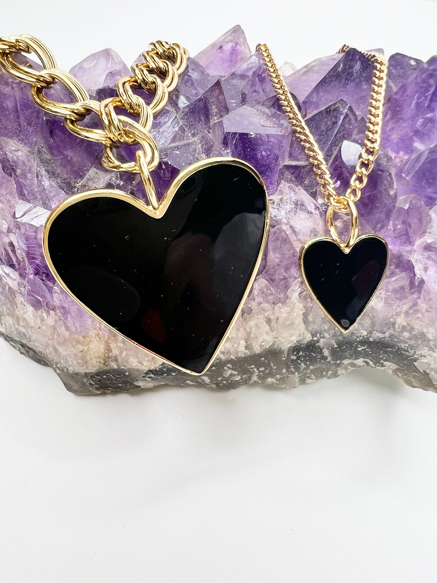 Large Enamel Heart Necklace