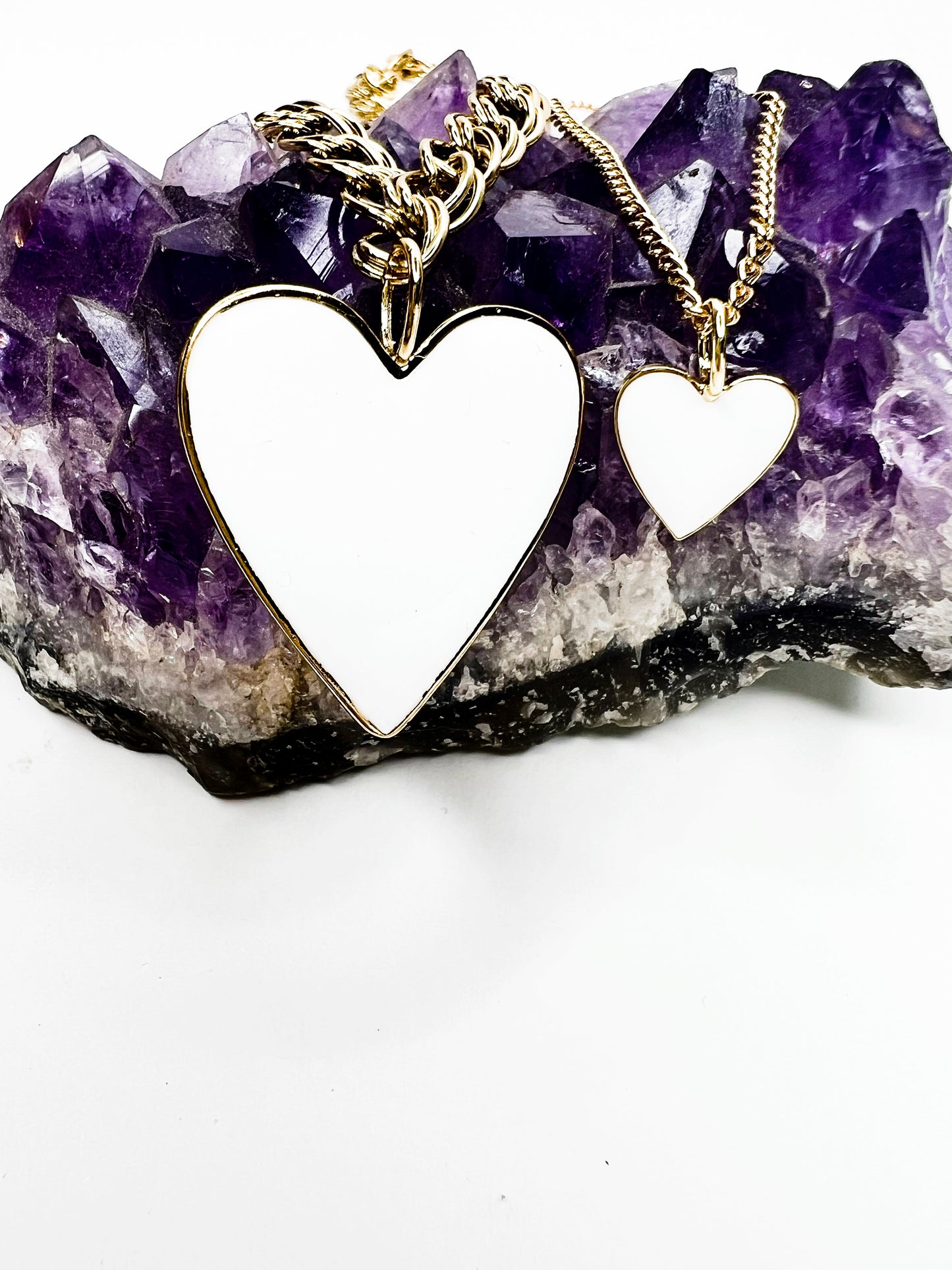 Large Enamel Heart Necklace