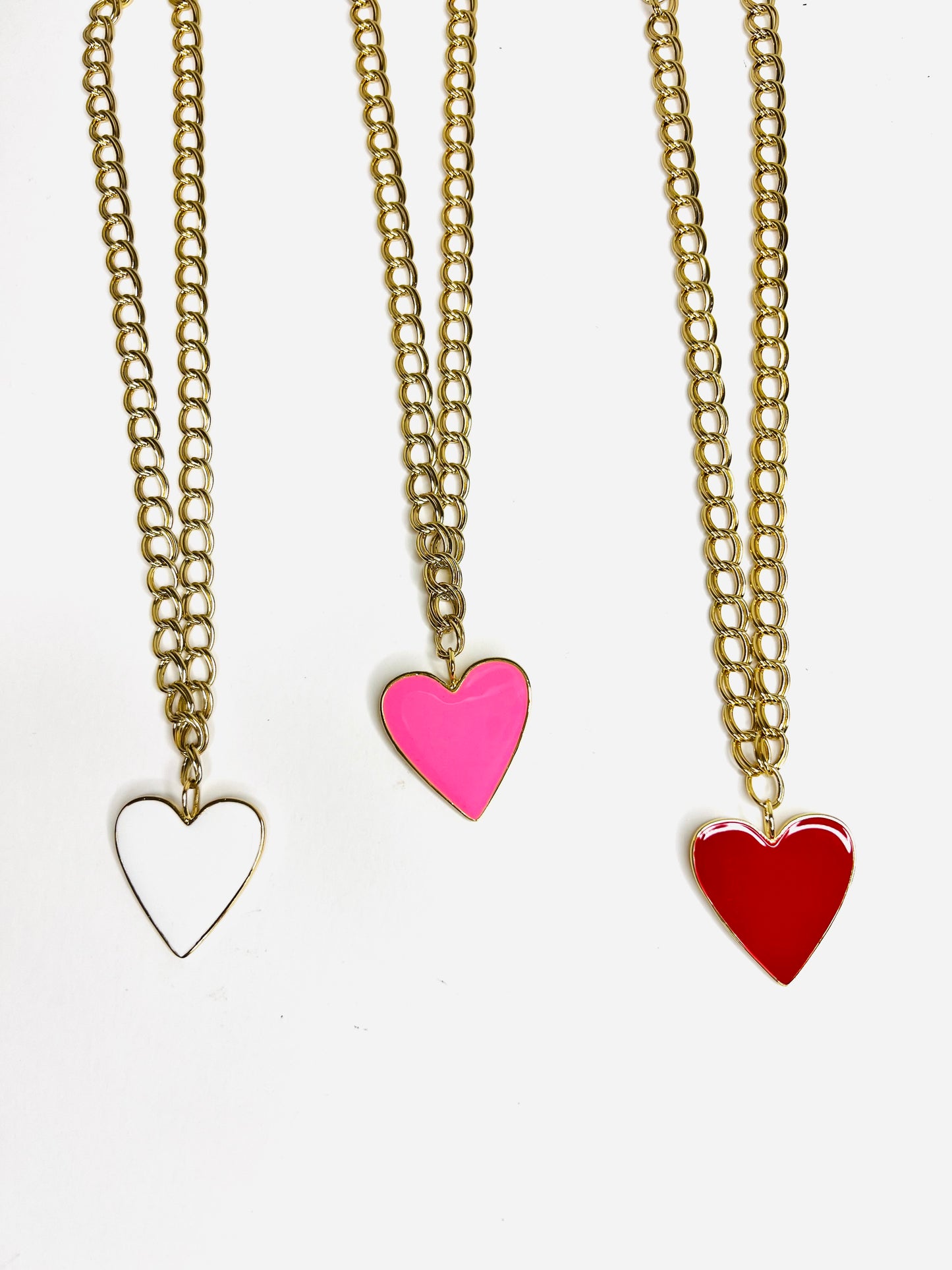 Large Enamel Heart Necklace