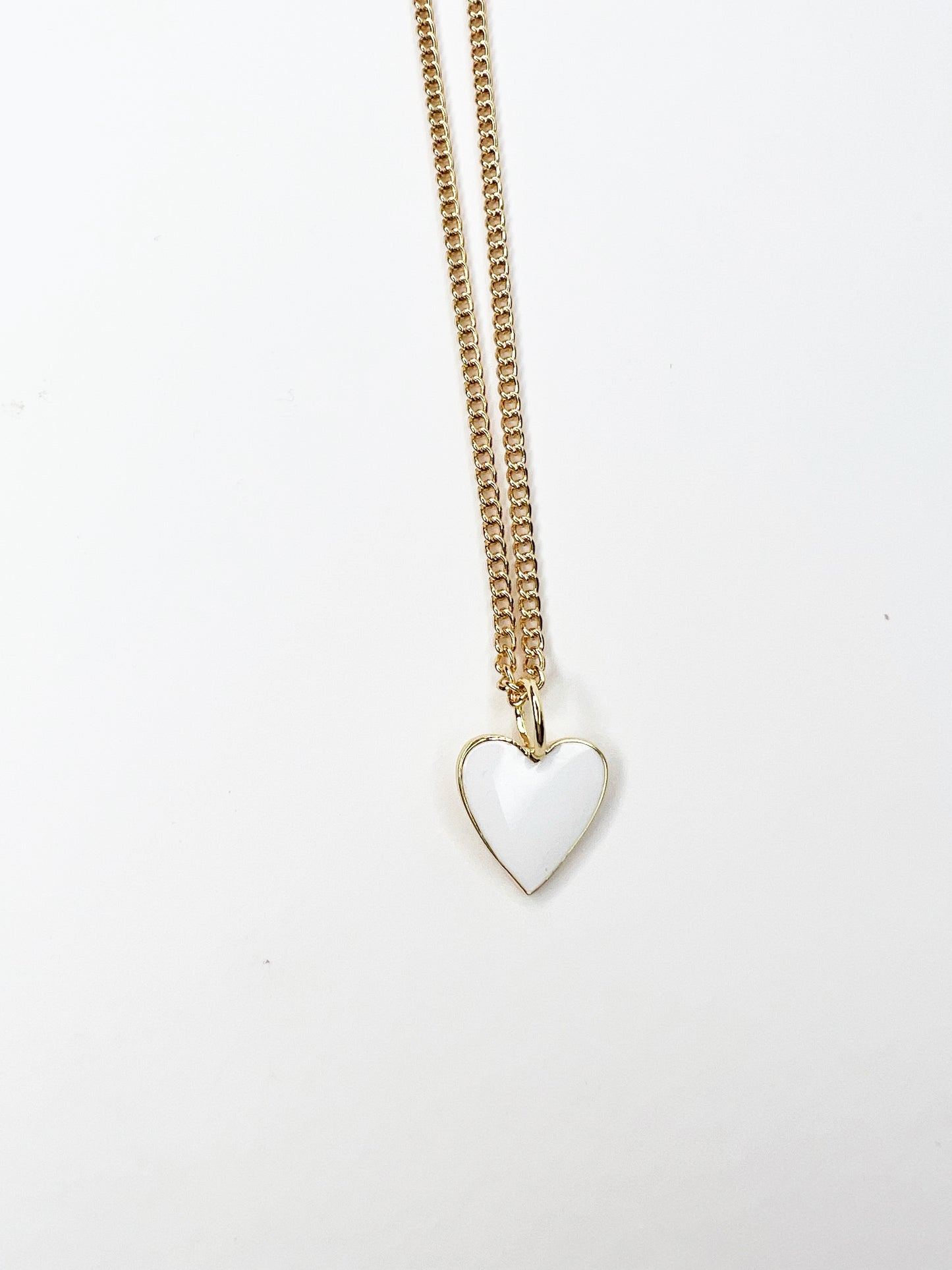 Tiny Enamel Heart Necklace