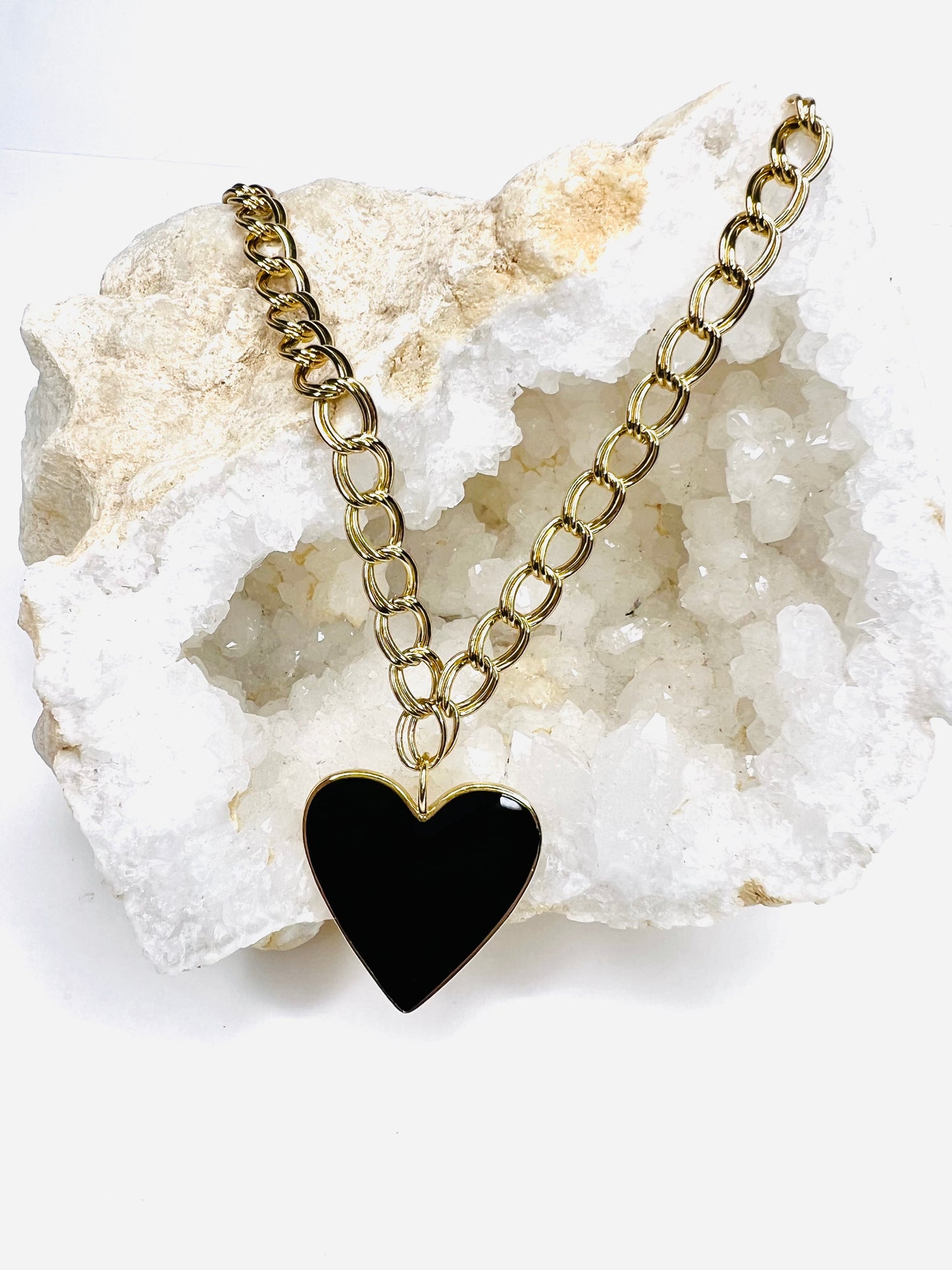 Large Enamel Heart Necklace