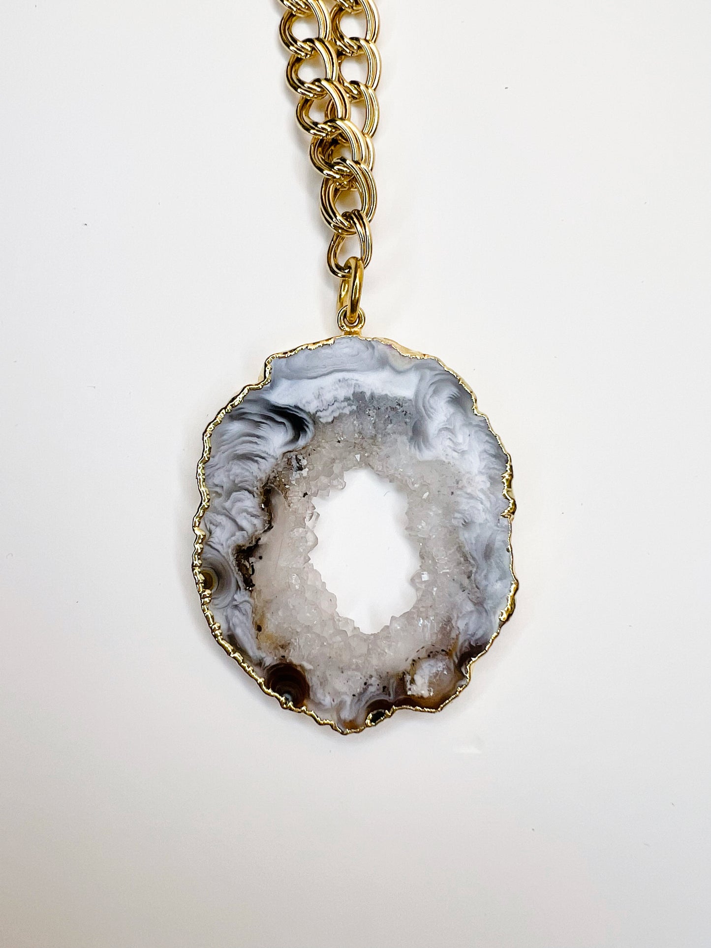 Agate Slice Statement Necklace