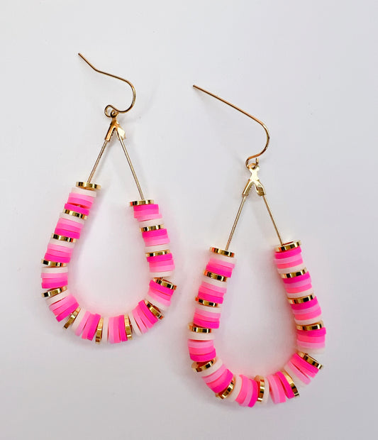 Heishi Earrings in PINK - Barbie Edition