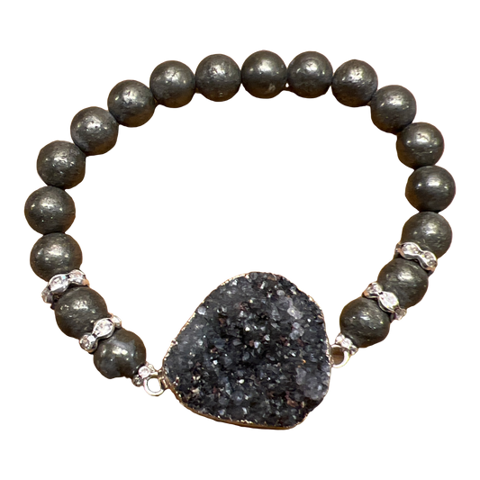 Gray Drusy Statement Bracelet