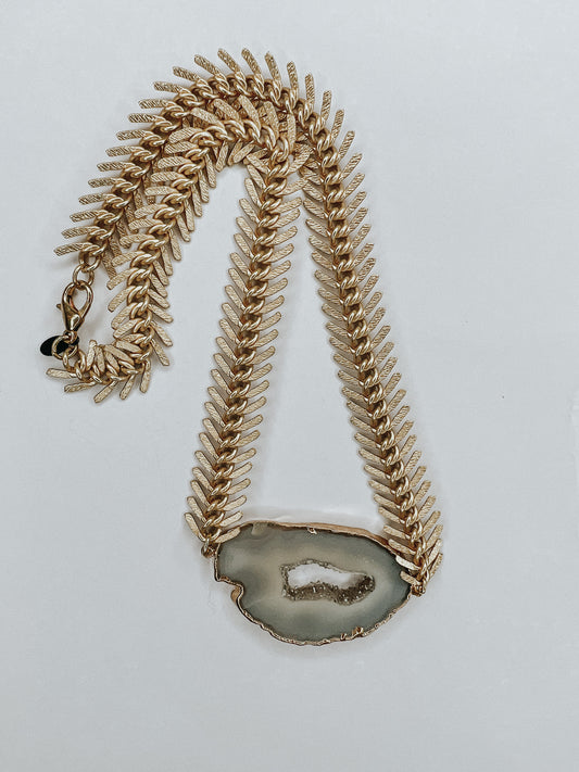 Agate Slice Statement Necklace