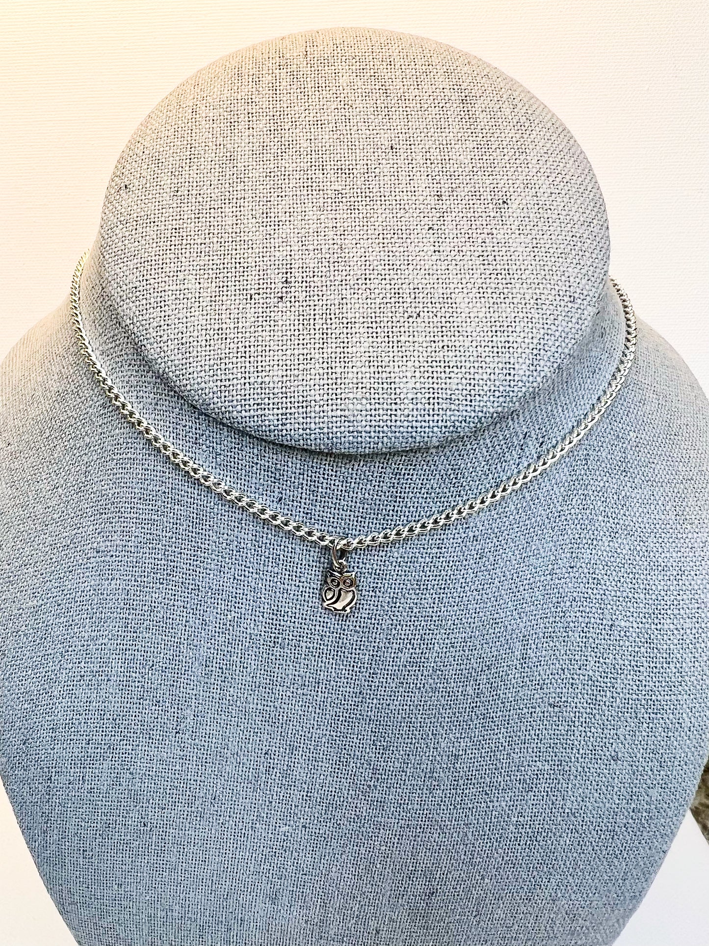 Silver Tiny Owl Necklace