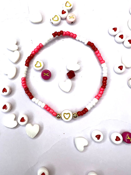 Seed bead HEART bracelet