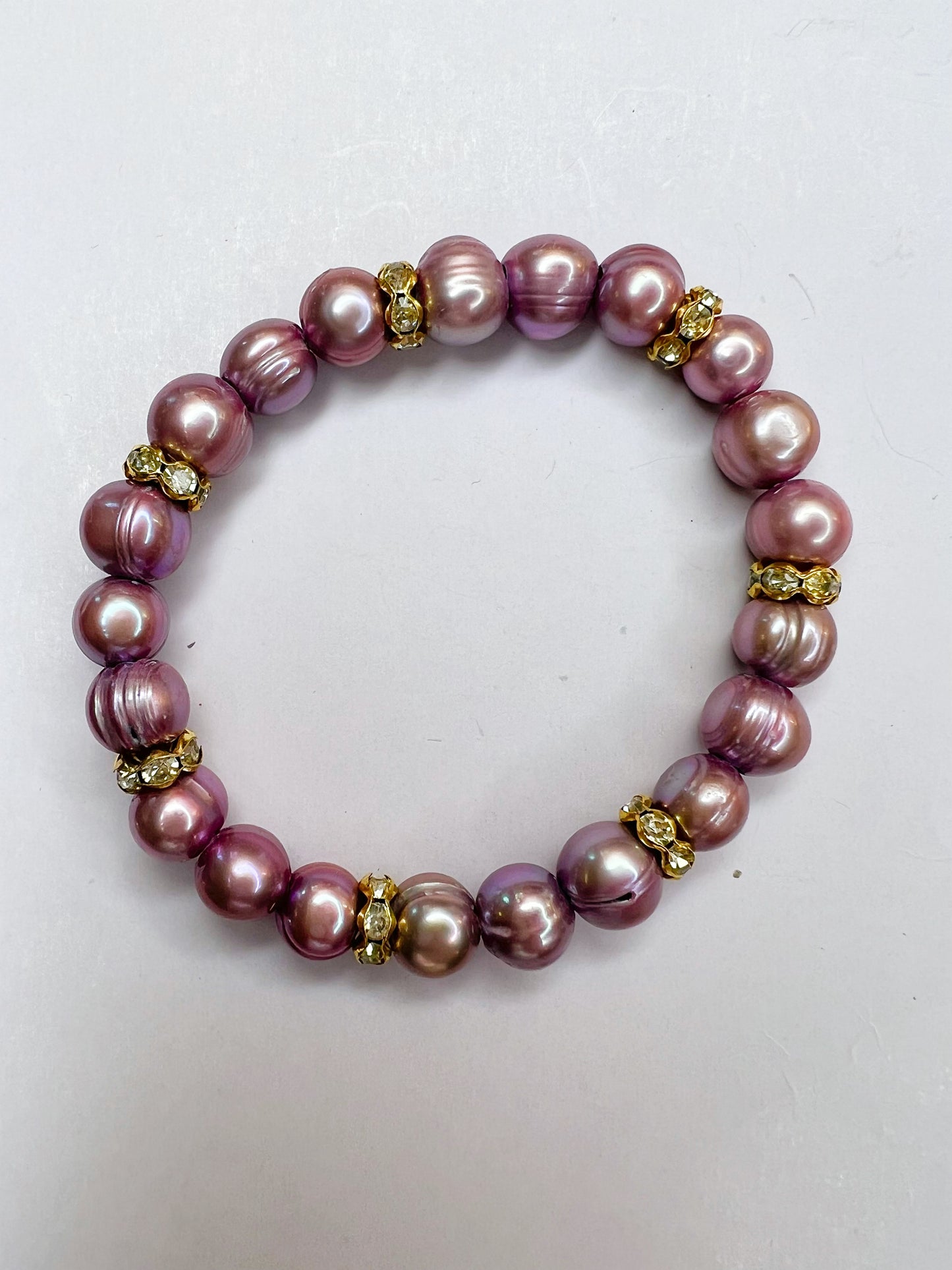 Freshwater pearl & bling bracelet